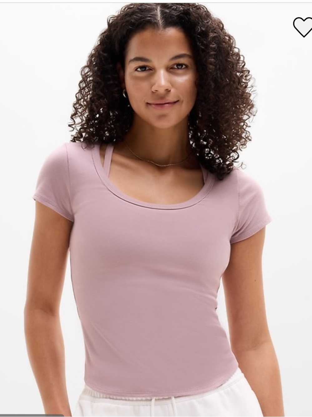 Athleta women’s signature, scooped, ribbed tee, medium